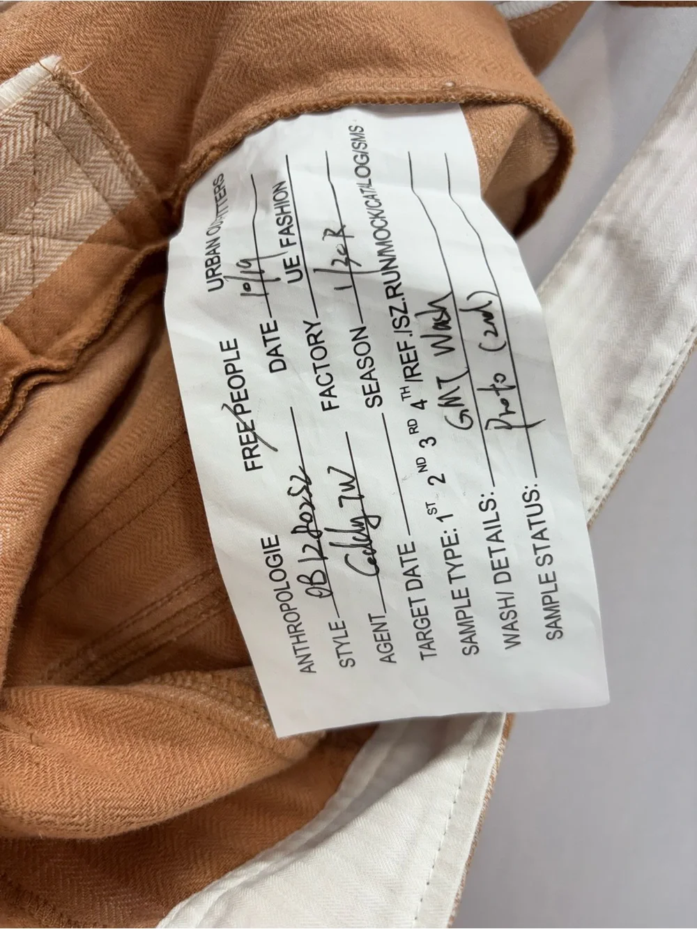 Free People Striped Overalls Wide Leg Tan Cream Women’s Sample XS/S